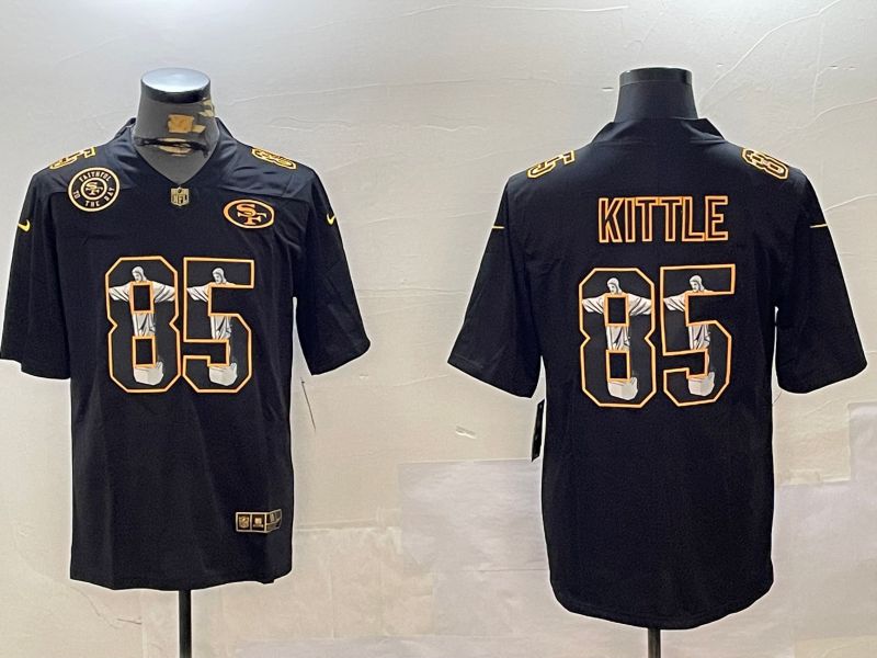 Men San Francisco 49ers #85 Kittle Black Fashion 2024 Nike Limited NFL Jersey style 5